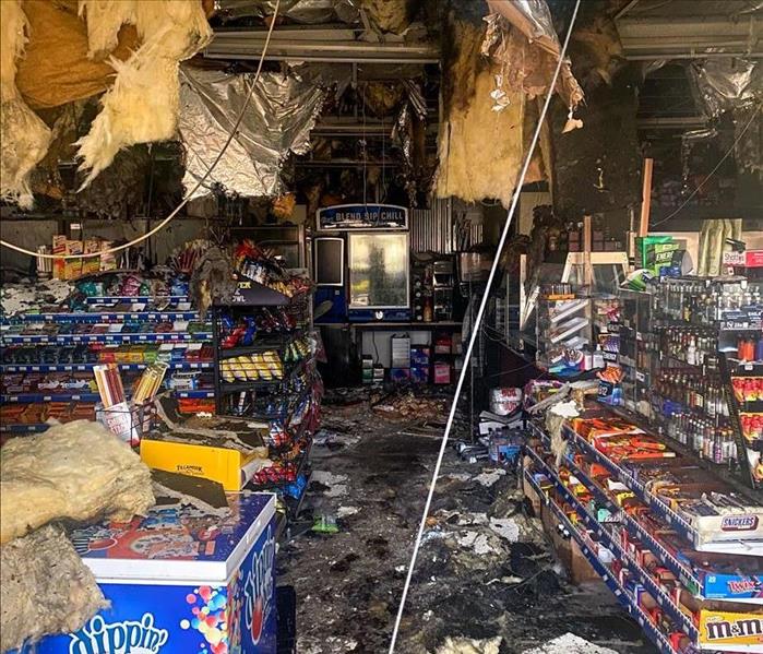 Aftermath of a convenience store fire in Auburn, WA