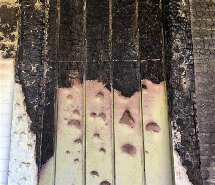 Fire damaged door 