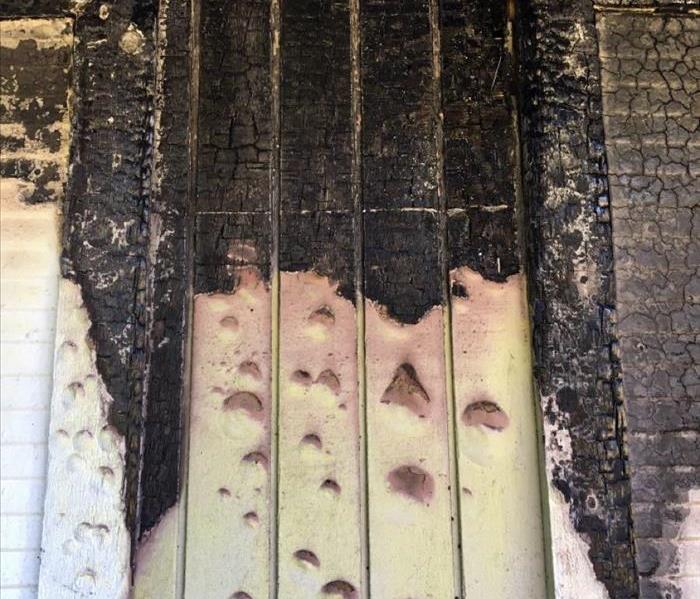 Fire damage on a wall from a candle in Enumclaw, WA.